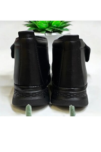 Wanetti kadın siyah cırtlı ortapedik taban anne bot