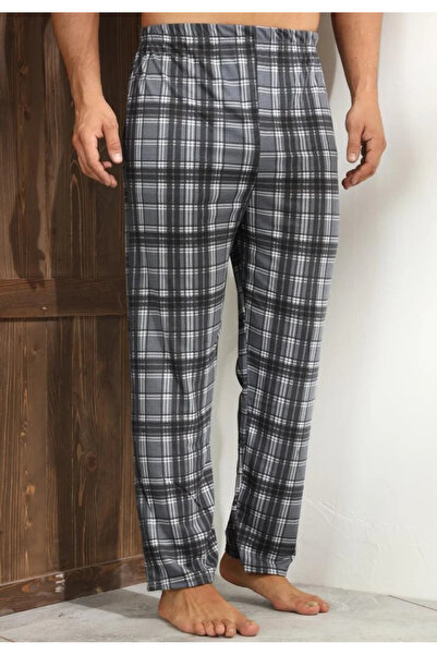 OEM Big Size casual pants for men, gray with checks and white lines