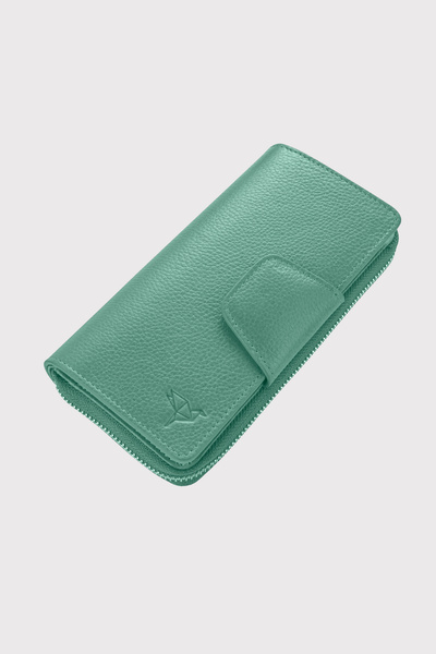 Garbalia Lobby Genuine Leather Mint Green Portfolio Women's Wallet