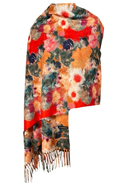 DACSHOP Lady cashmere scarf F, Dacali, brown/red, 180 x 70 cm