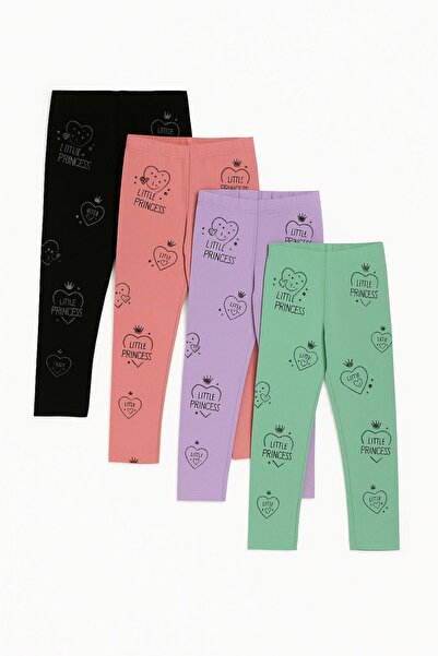 tunays shopping مجموعة من 4 سراويل ضيقة مطبوعة للأطفال من Little Princess للف...