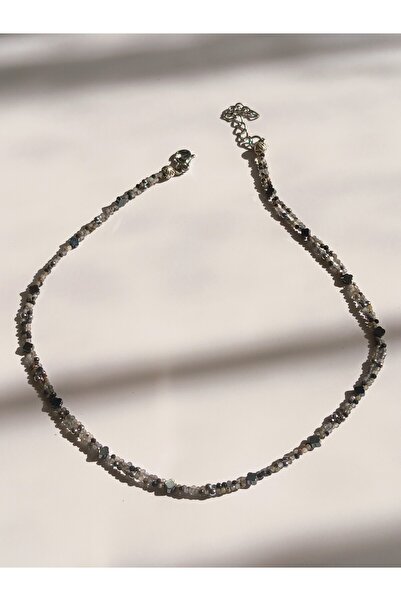 CAPO by Aytaç Yamaç Double Row Sapphire Natural Stone Men's Necklace 50cm