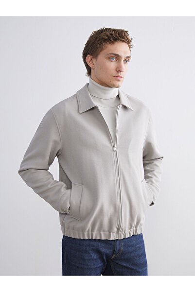 LC Waikiki Southblue Beige Standard Fit Shirt Collar Men's Coat