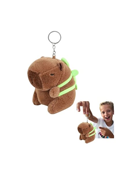 victiny Breloc de pluș Capibara cu rucsac, 10 cm, maro, Impact Vision