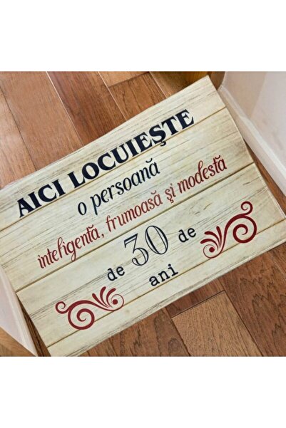 POEM.RO Funny rug - Here lives an intelligent, beautiful and modest person for 30 years