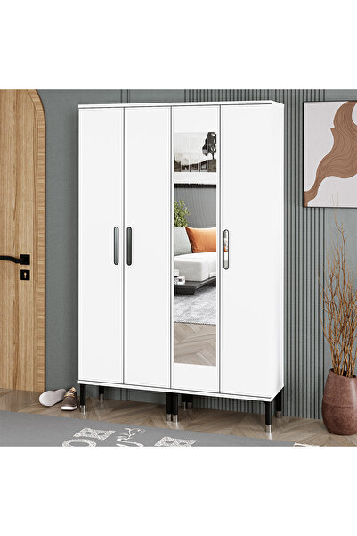 Kalender Dekor Demet-1-3 Ayaklı Aynalı Ayakkabılık Portmanto Vestiyer