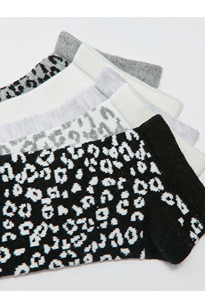 LC Waikiki LCW DREAM Черни дамски чорапи с мотиви, пакет от 5 броя