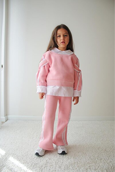 jeliboomkidswear Jeliboom Kız Çocuk Eşofman Takımı - 3 iplik Şardonlu
