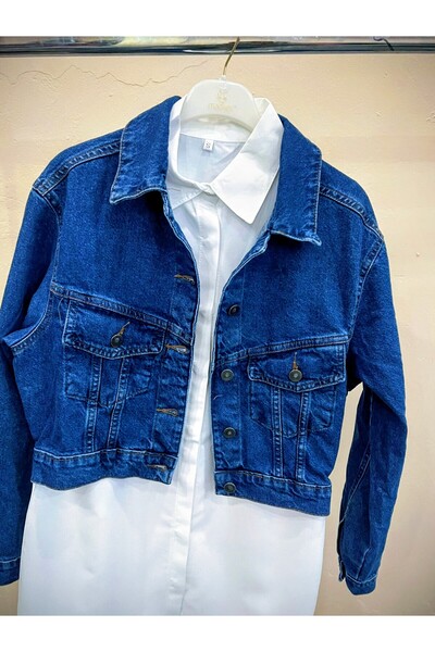 ozzıy34 Jachetă de blugi, jachetă scurtă bolero