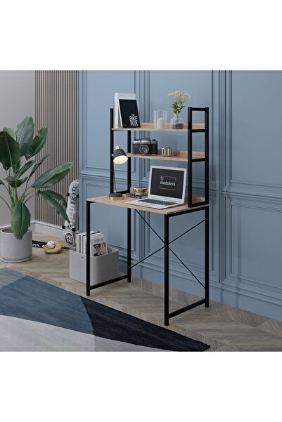 ygdecor Çalışma Masası Raf Kitaplık Çok Amaçlı Ofis Masası Ders Çalışma Masas...