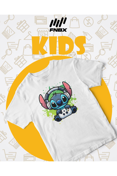 FNBX تي شيرت للأطفال بتصميم موسيقي من ستيتش