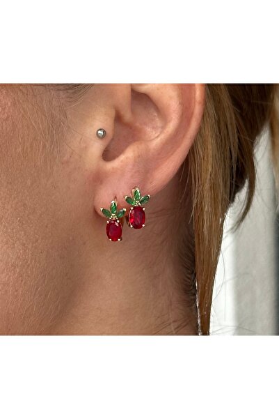 Safine Mini meyve detay çelik küpe