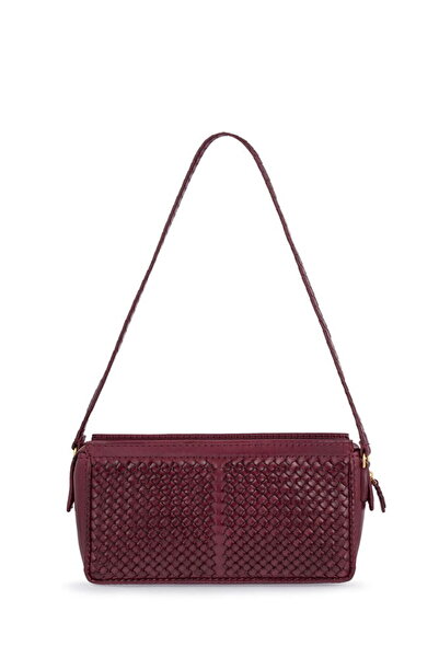 GÖN Hand Made Mor Kadın Omuz Çantası Yan