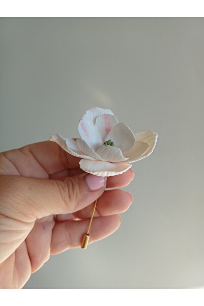 CREATİVESHOP Manolya Damat Yaka İğnesi, Manolya Yaka Çiçeği