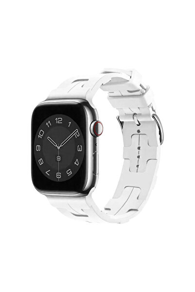 Forzacase Apple Watch 11 Series 46mm ile uyumlu Hermes Silikon Kordon Kayış -...