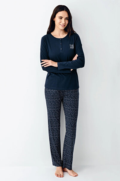 ewoman طقم بيجامة نسائي بأكمام طويلة من Arnetta 3429-X