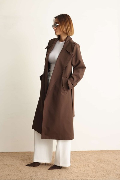 Swass Gabardin Trençkot Kahverengi