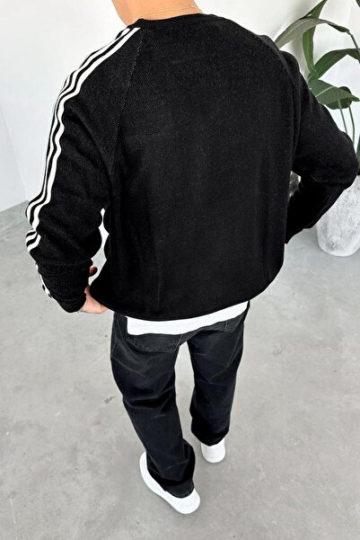 HAFKAGİYİM Black Stripe Detail Printed Oversize Sweat