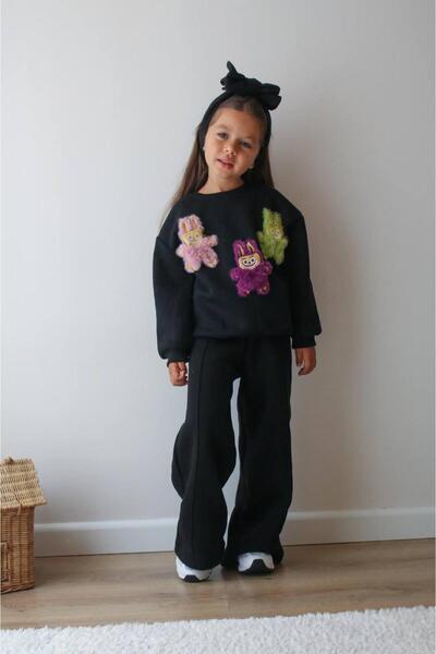 jeliboomkidswear Σετ αθλητικής φόρμας για κορίτσια Jeliboom - Λεπτομέρεια Labubu - 3 νήματα με ανάλαφρο χρώμα