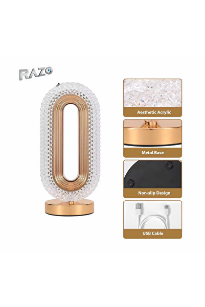Razo Crystal Razo decorative lamp, 3 colors, cool/warm/neutral white, touch c...