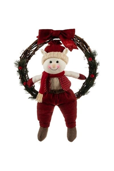 Manolex Coronita/Ghirlanda de Craciun pentru usa, Decoratiune Festiva Eleganta,36x55x10 cm, Lucrata Manual