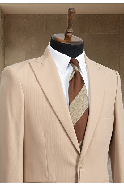 Sergio Menswear Ανοιχτό μπεζ Classic εφαρμοστό Ανδρικό μπλέιζερ μπουφάν