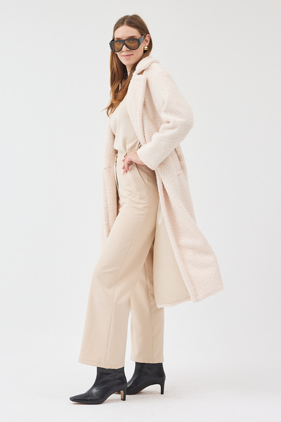 STONCS Women's Long Regular Boucle Coat