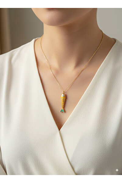 MEEB BİJUTERY قلادة السمكة الملونة