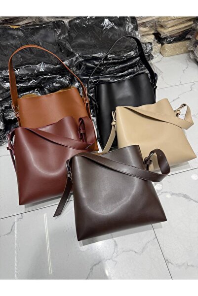 SHIKIRTI Geantă de umăr pentru femei, de culoare maro, cu detaliu de curea cu...