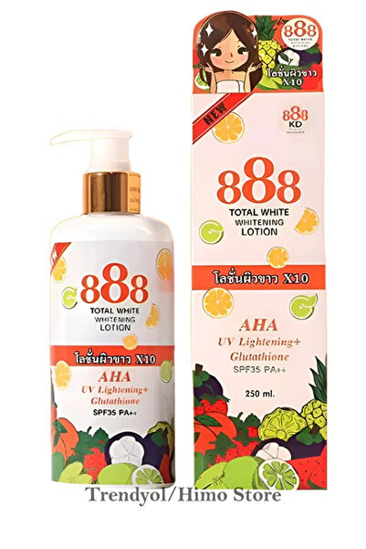 888 TOTAL WHITE لوشن تبييض SPF35 PA++ مع حمض ألفا هيدروكسي والجلوتاثيون - 250 مل