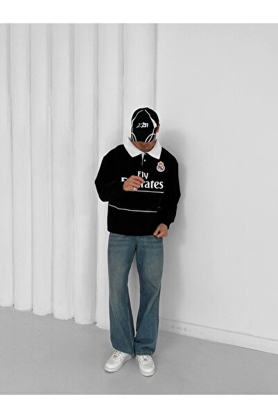 KUN SPORTSWEAR ΠΡΕΜΙΟΥΜΕΝΟ ΣΧΕΔΙΟ ΜΕ ΛΑΜΠΡΟ ΚΟΛΑΡΟ OVERSIZED UNISEX