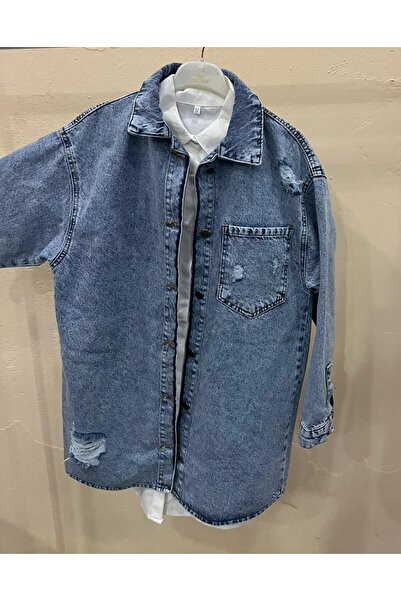 ozzıy34 Γυναικείο τζιν μπουφάν oversized