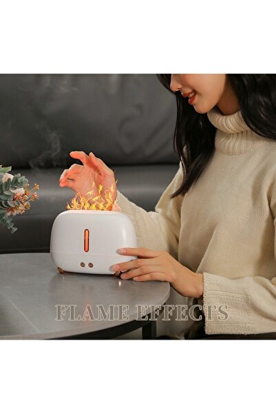 Flippy Flame Type Humidifier, Flippy, with Aromatherapy, 7 Colors, 250 ml, White