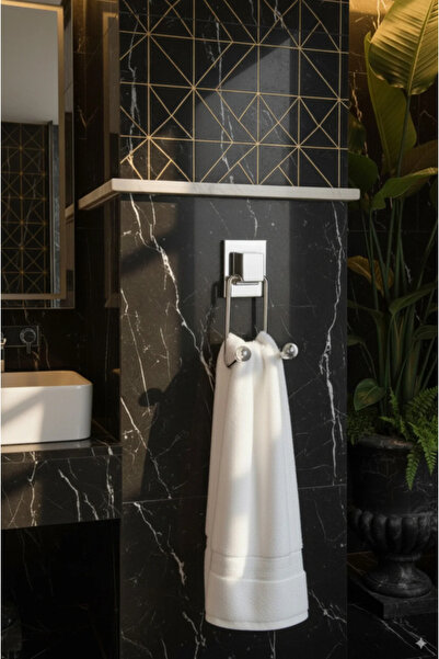 Hagen Σετ μπάνιου 4 τεμαχίων χρωμιωμένο σετ δώρου - Ράφι μπάνιου-Στήριγμα για χαρτοπετσέτες-Στήριγμα για χαρτί υγείας-Στήριγμα για πετσέτες