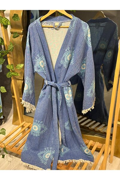 Befera Design Kimono de muselină 100% bumbac cu model jacquard halat de baie caftan