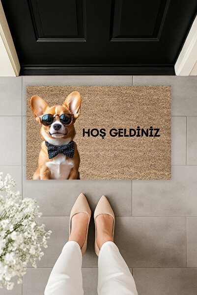 Dormot سجادة أمام الباب على شكل كلب مع نظارات طبية بطباعة رقمية حديثة