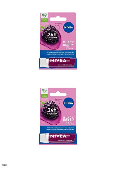 NIVEA 85286 Blackberry Lip Care Cream 2 Pcs