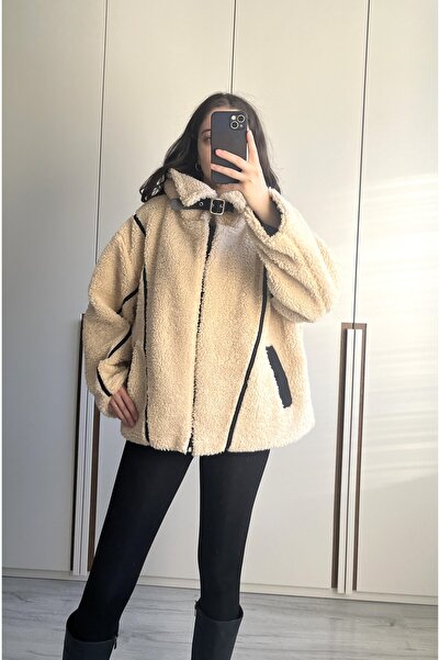 Aspendia Kadın Suni Kürklü Peluş Ceket