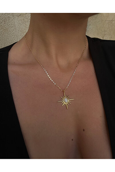 pop up store Ezme Zincir Altın Renk Yıldız Taşlı Kolye