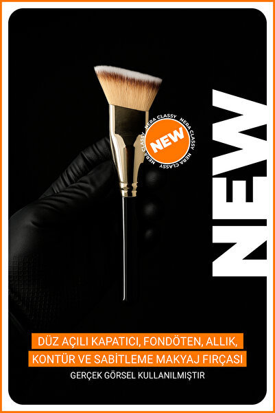Nera Classy Profesyonel Düz Açılı Kapatıcı, Fondöten, Allık ve Kontür Makyaj ...