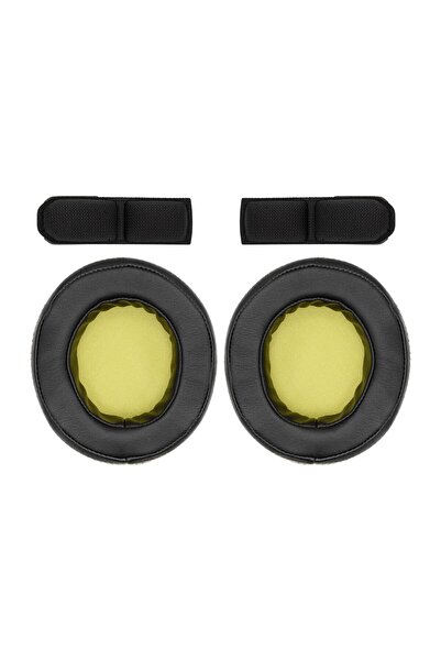 PadForce Set of 2 sponges + upper band sponge for SteelSeries 9H, Over-Ear headphones - Green