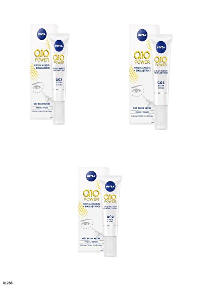 NIVEA 81288 Q10 POWER Kırışık Karşıtı +Sıkılaştırıcı Göz Bakım Kremi 3 ADET