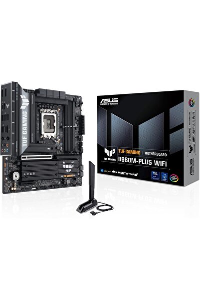 ASUS TUF GAMING B860M-PLUS Wi-Fi Intel Motherboard, mATX, DDR5, PCIe 5.0, 3×M.2, Wi-Fi 7, 2.5GB Eth