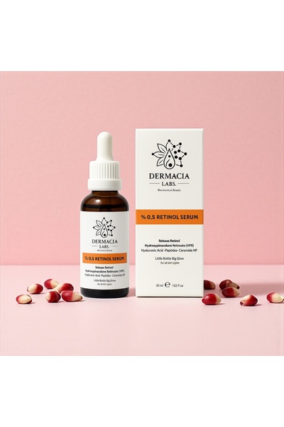 Dermacia Labs Bioceuticals Beauty 0.5% Retinol Serum 30 Ml, Anti-Wrinkle and Anti-Aging, Night Care Serum, Vitamin A, Hyaluronic Acid