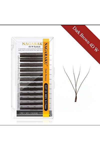 NAGARAKU ipek kirpik 4D W Volüme C Kıvrım Mix MM Uzunluk 0.7 Kalınlık