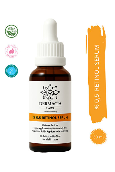 Dermacia Labs Kırışıklık ve Yaşlanma Karşıtı, 0.5% Retinol Serum 30 ml | A Vi...