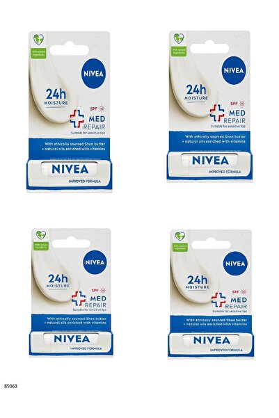 NIVEA 85063 Med Repair Spf 15 Lip Care Cream 4 Pcs