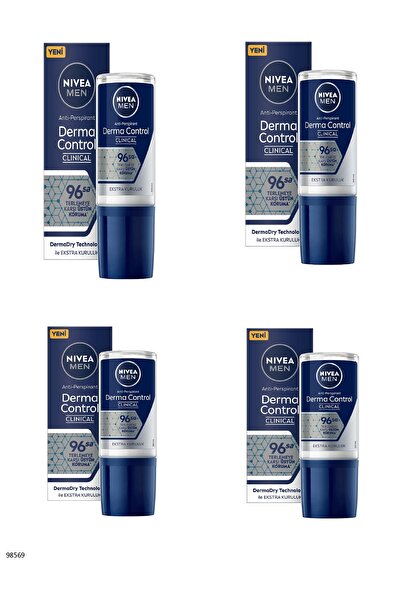 NIVEA 98569 MEN DERMA CONTROL CLINICAL ROLL-ON 4 ADET