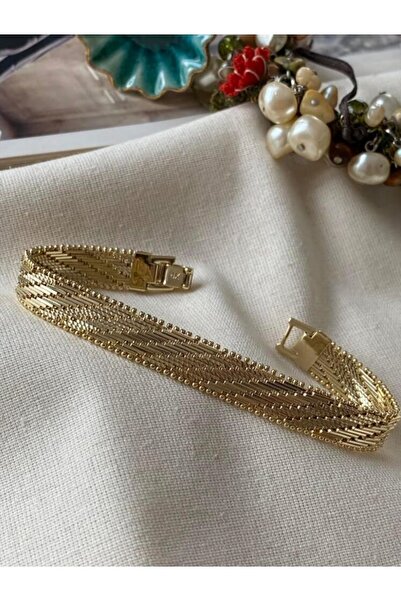 XUPING JEWELRY 14K RENK İNCE HASIR ÖRME BİLEKLİK KALINLIK 8MM UZUNLUK 19CM