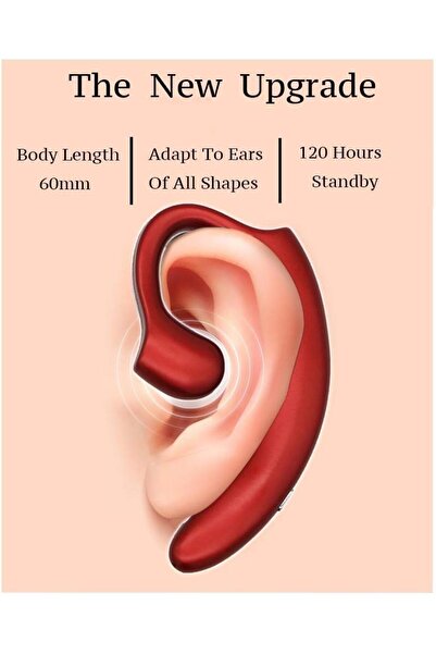 X LOT سماعة رأس لاسلكية بتقنية البلوتوث لمرتدي النظارات، تصميم فوق الأذن، لون أحمر